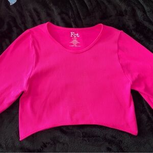 Neon Pink Cropped Long Sleeve